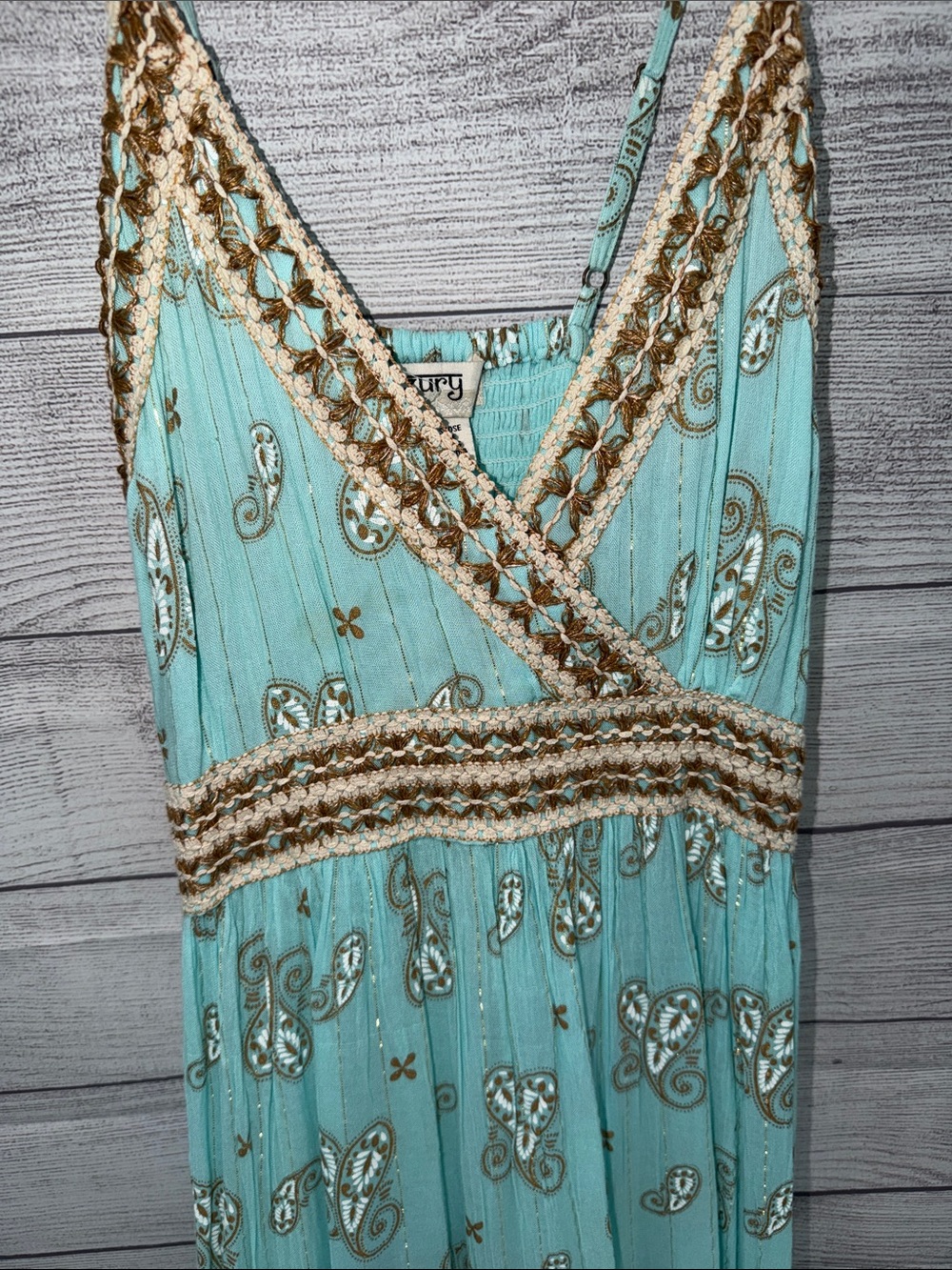 Sky Blue Embroidered Maxi Dress - Unbranded - Picture 2 of 8